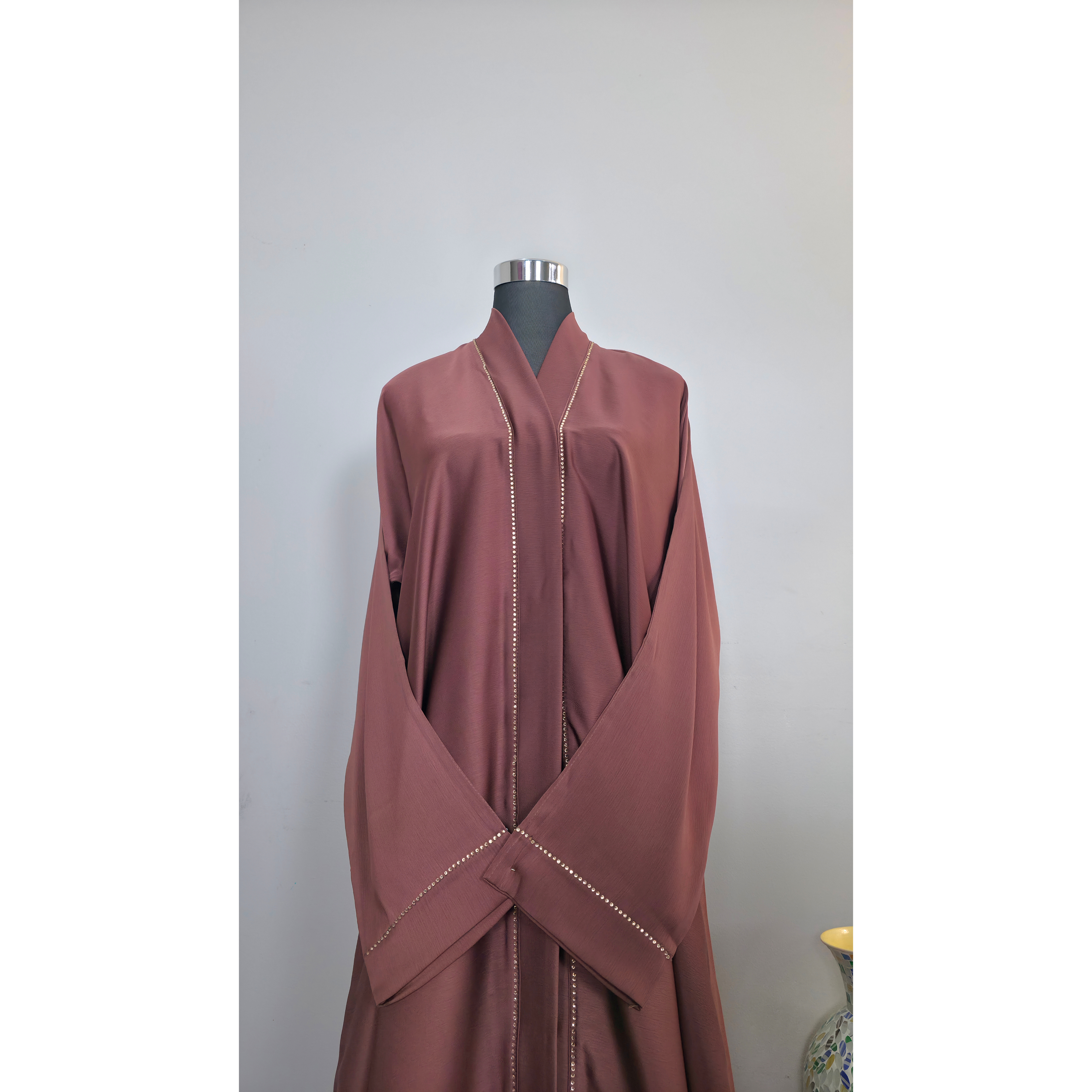 Rose Brown Diamantes Abaya| Premium Abaya