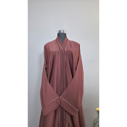 Rose Brown Diamantes Abaya| Premium Abaya