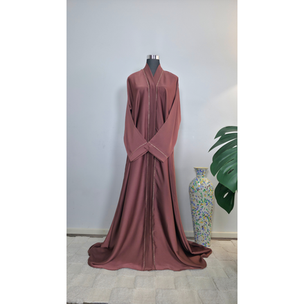Rose Brown Diamantes Abaya| Premium Abaya