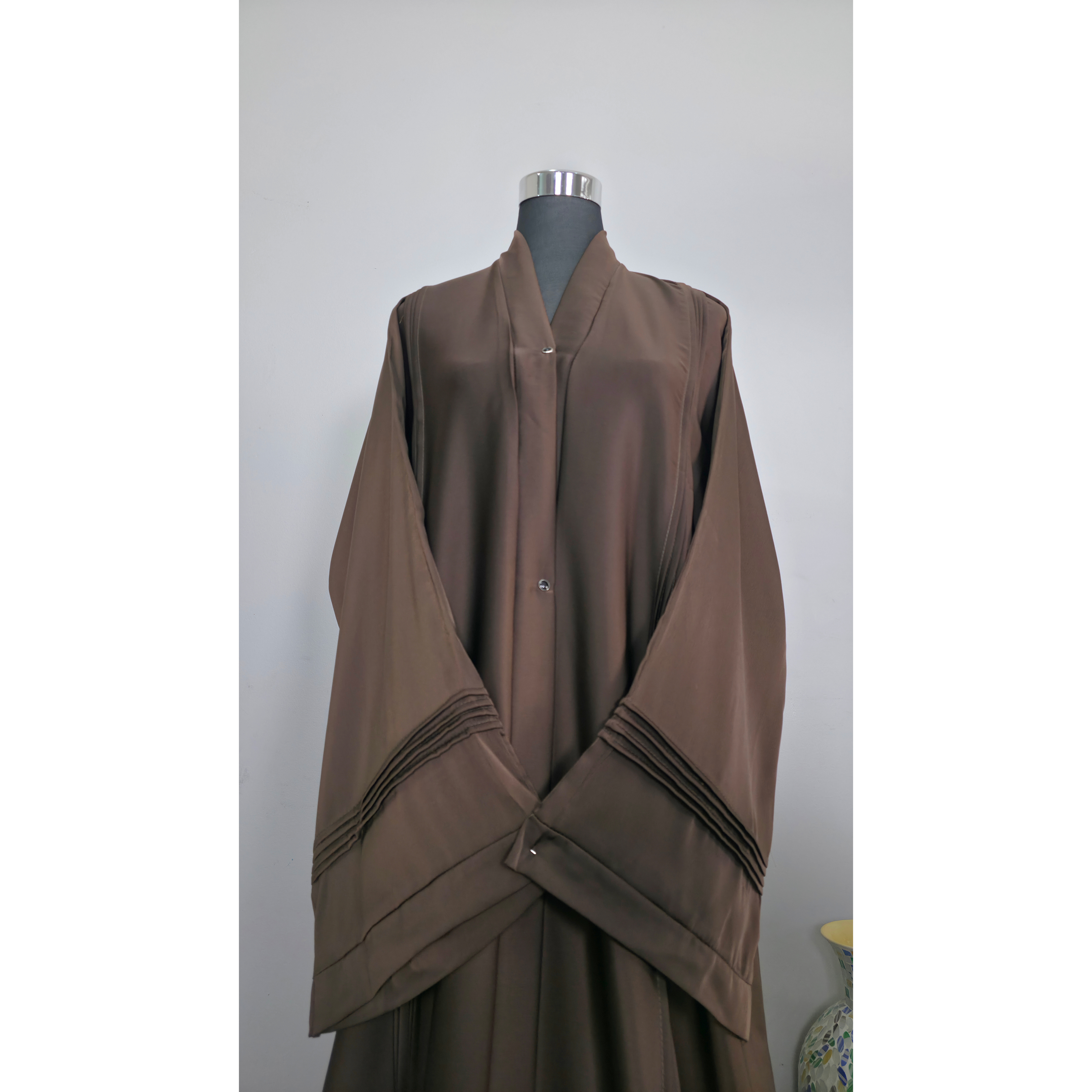 Chocolate Brown Pleated Abaya | Underbudget Abaya
