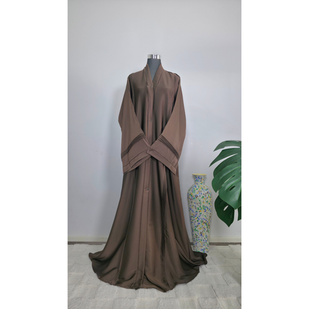 Chocolate Brown Pleated Abaya | Underbudget Abaya