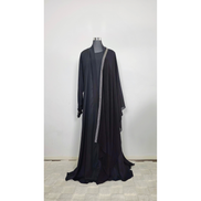 Black Kimono Abaya with Embroidered Hijab