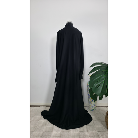 Black Embroidered Abaya with diamantes and  Matching Hijab