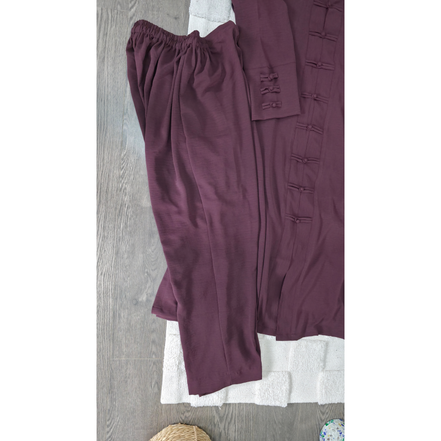 Burgundy Modest Shirt and Trousers Set