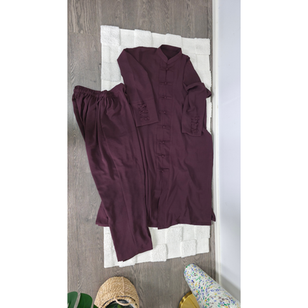 Burgundy Modest Shirt and Trousers Set