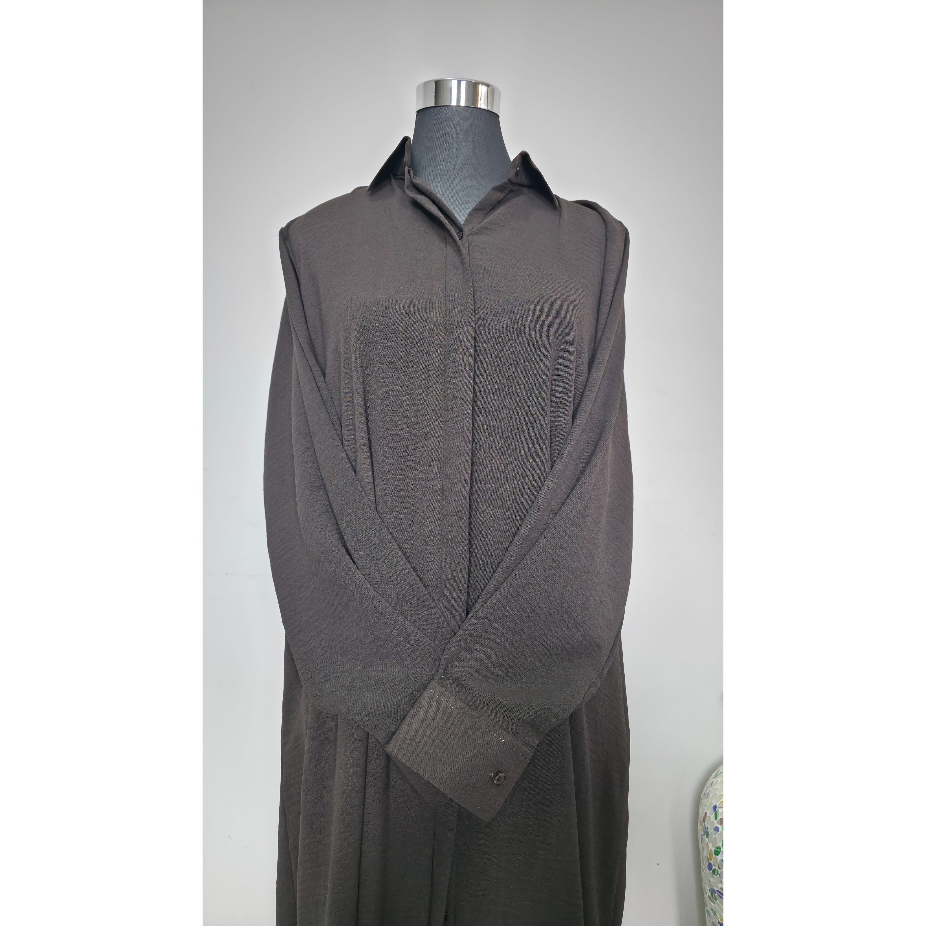 Chocolate Brown collared Modest Shirt