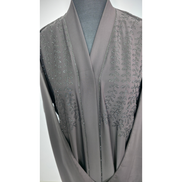 Grey Diamantes Abaya with Matching Belt