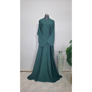 Emrald Green Beaded Abaya with Embroidered Detail