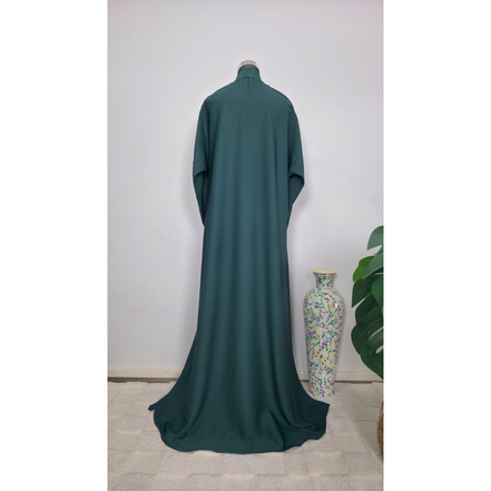 Emrald Green Beaded Abaya with Embroidered Detail