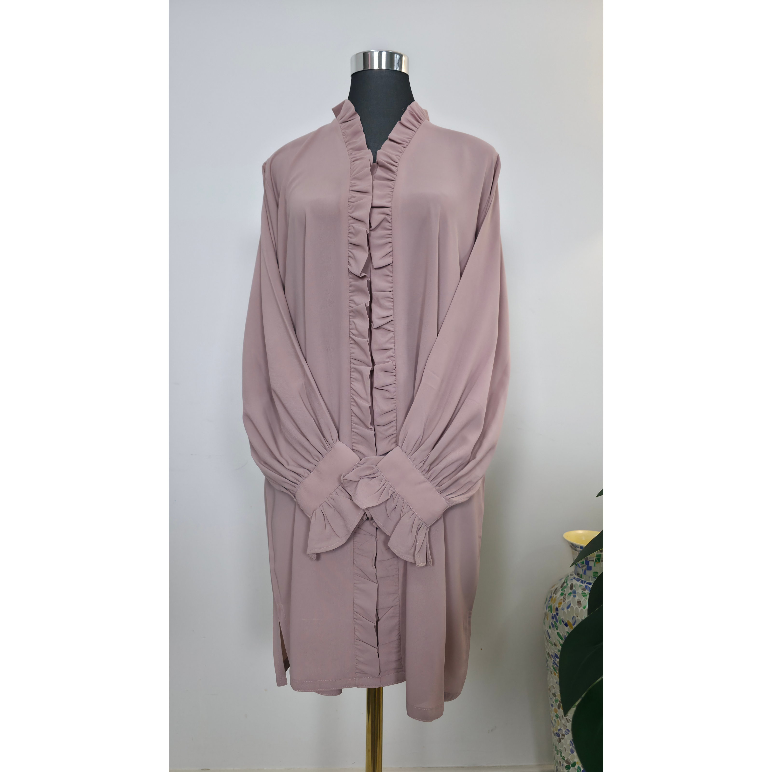 Blush Ruffle Modest 3 piece co ord set